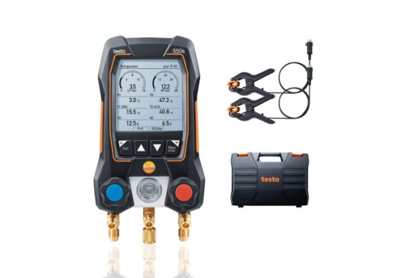 TESTO 550 S digitālais manifolda kolektors ar vādu temperatūras zondes