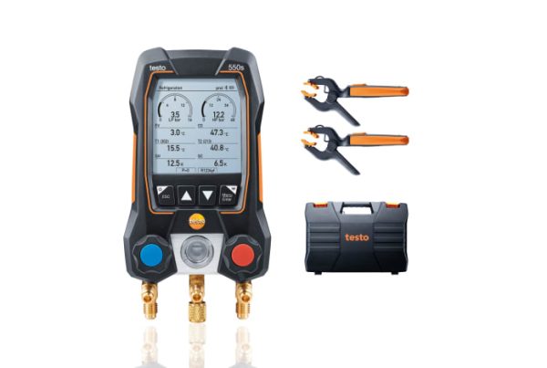 TESTO 550 S digitālais manifolda kolektors ar BlueTooth temperatūras zondes